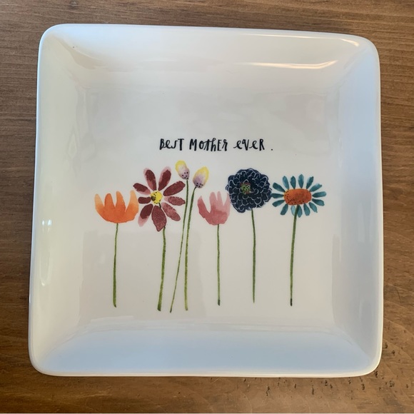 Rae Dunn Magenta Best Mother Ever Square Plate - Picture 2 of 6